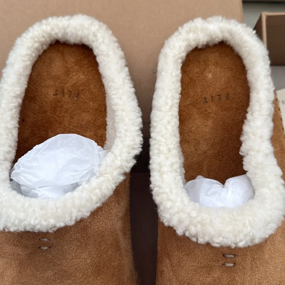 FEIT Slipper Suede Slipper Wool Slipper Shoes 44
